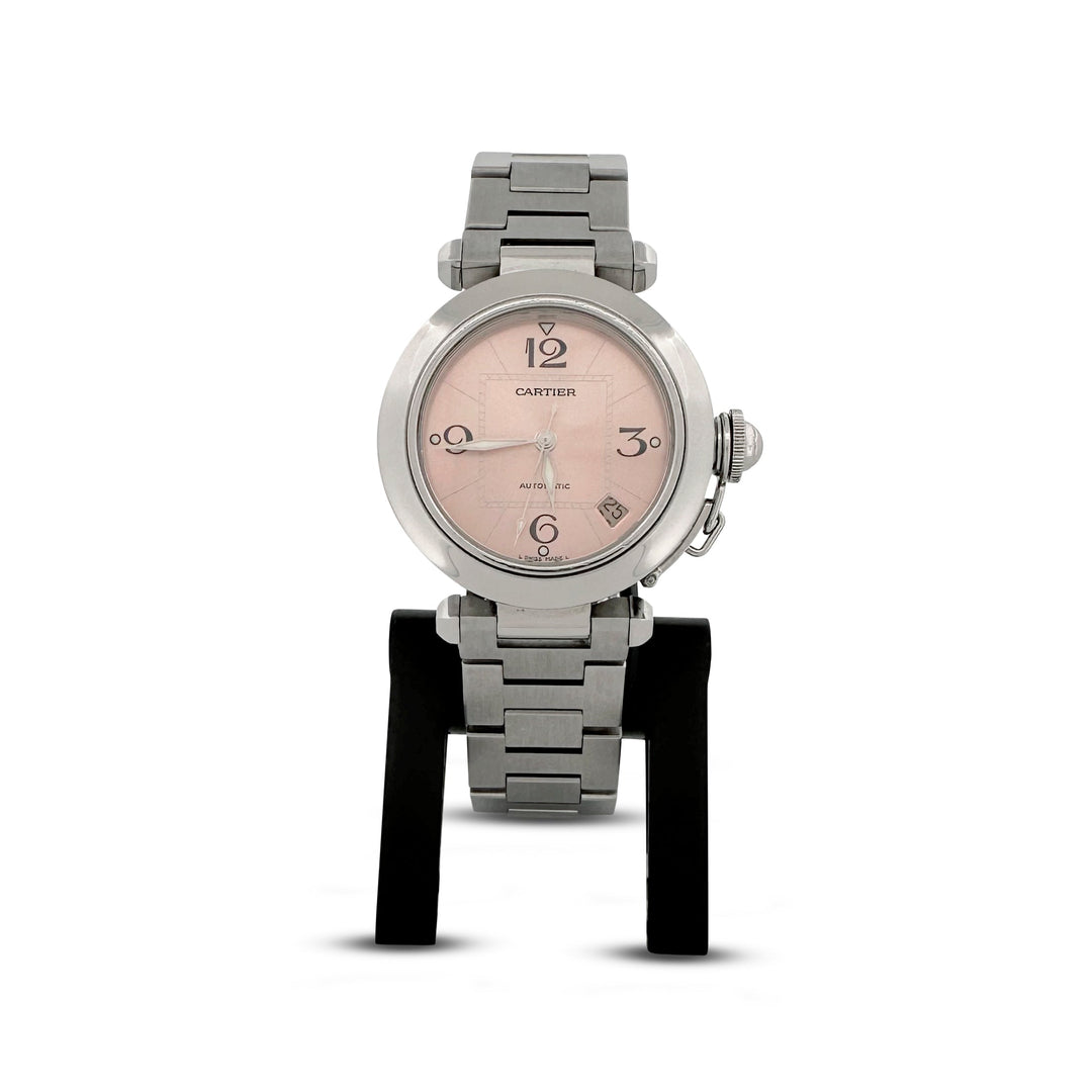 Cartier 35mm Pasha Pink Dial Automatic Stainless Steel Watch