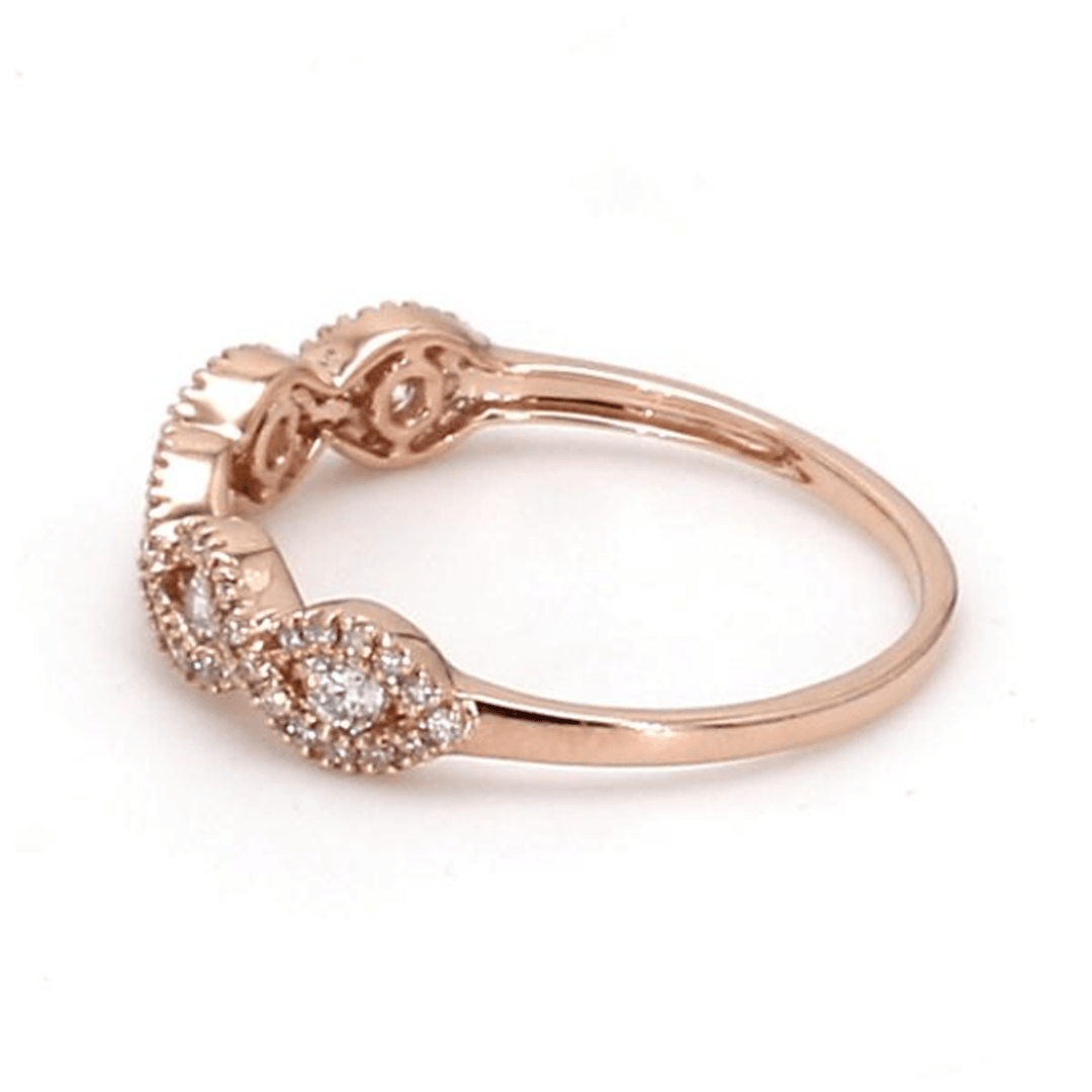 0.41ctw Round Brilliant Lab-Grown Diamond Scalloped Band in 14k Rose Gold