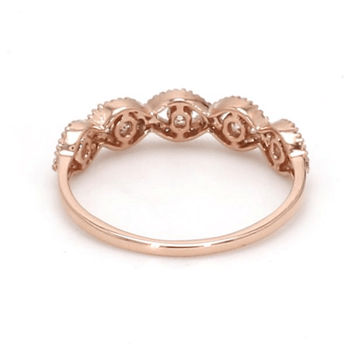 0.41ctw Round Brilliant Lab-Grown Diamond Scalloped Band in 14k Rose Gold