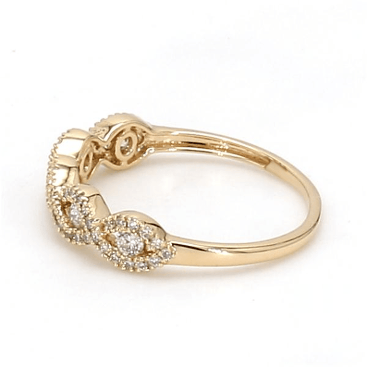 0.41ctw Round Brilliant Lab-Grown Diamond Scalloped Band in 14k Yellow Gold