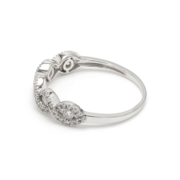 0.41ctw Round Brilliant Lab-Grown Diamond Scalloped Band in 14k White Gold