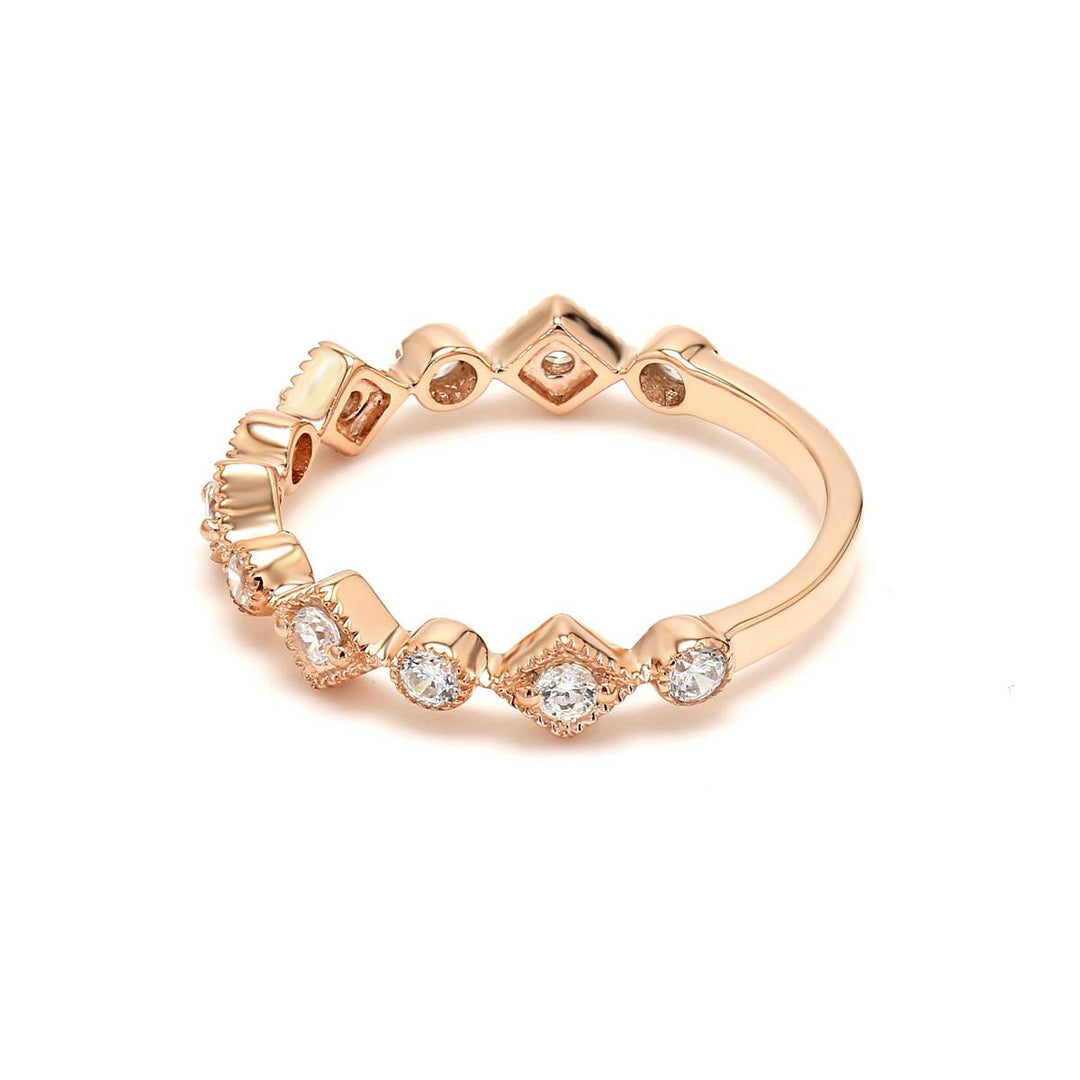 0.33ctw Round Brilliant Lab-Grown Diamond Geometric Band in 14k Rose Gold