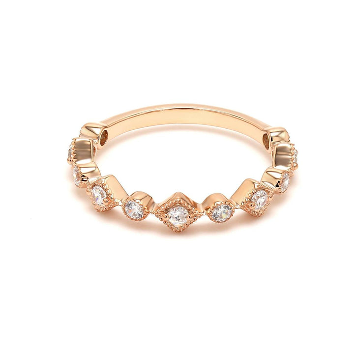 0.33ctw Round Brilliant Lab-Grown Diamond Geometric Band in 14k Rose Gold