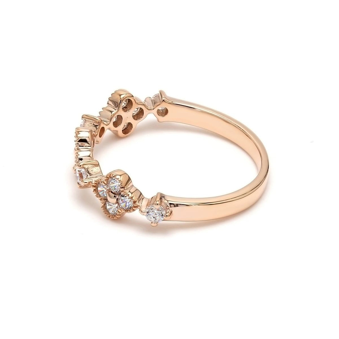 0.46ctw Round Brilliant Lab-Grown Diamond Clover Stackable Band in 14k Rose Gold