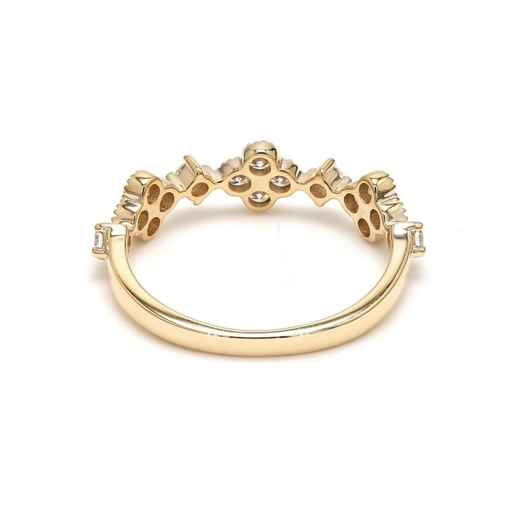 0.46ctw Round Brilliant Lab-Grown Diamond Clover Stackable Band in 14k Yellow Gold