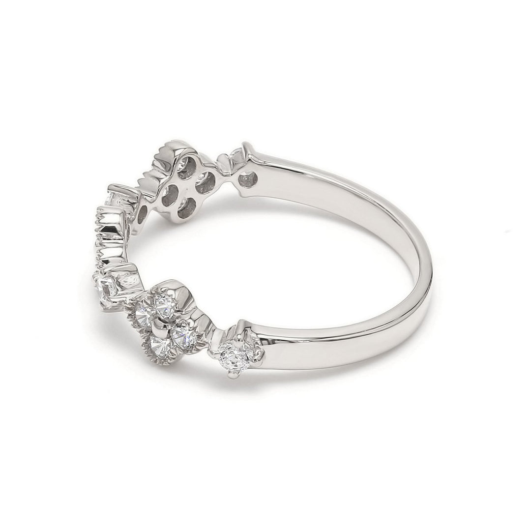 0.46ctw Round Brilliant Lab-Grown Diamond Clover Stackable Band in 14k White Gold