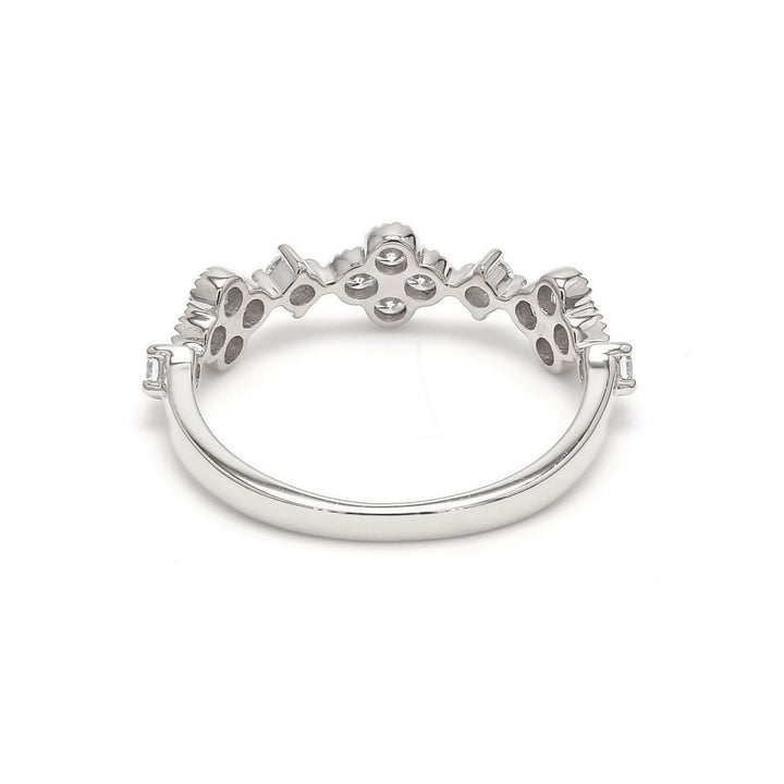 0.46ctw Round Brilliant Lab-Grown Diamond Clover Stackable Band in 14k White Gold