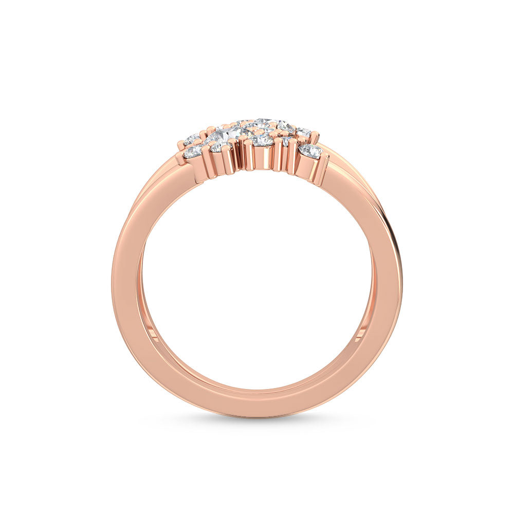 0.92ctw Round Brilliant Lab-Grown Diamond Negative Space Ring in 14k Rose Gold