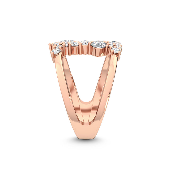 0.92ctw Round Brilliant Lab-Grown Diamond Negative Space Ring in 14k Rose Gold