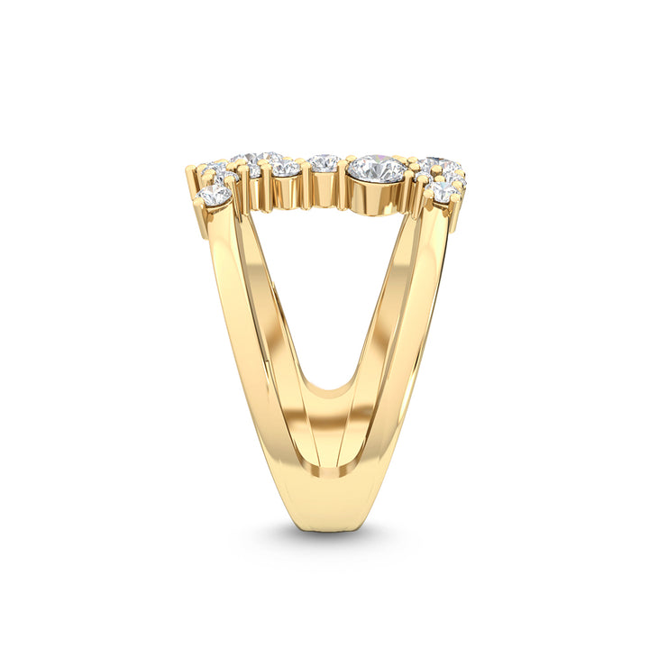 0.92ctw Round Brilliant Lab-Grown Diamond Negative Space Ring in 14k Yellow Gold