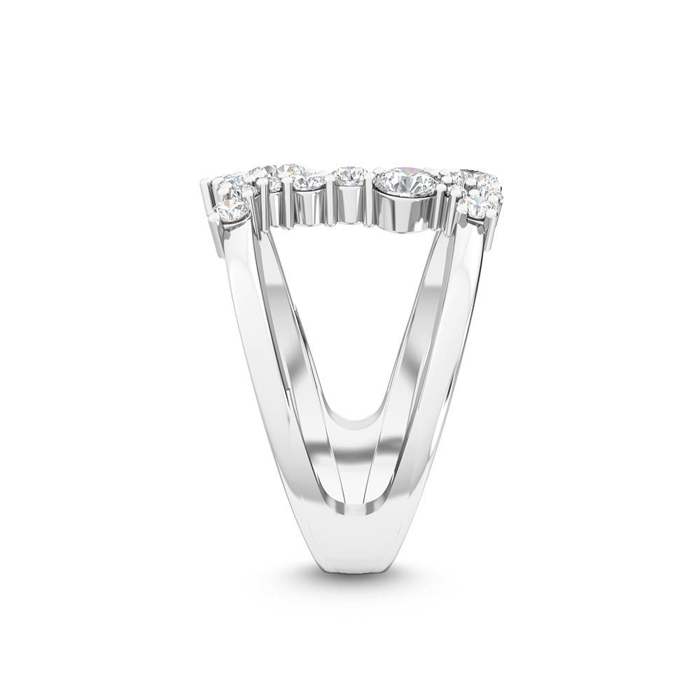 0.92ctw Round Brilliant Lab-Grown Diamond Negative Space Ring in 14k White Gold