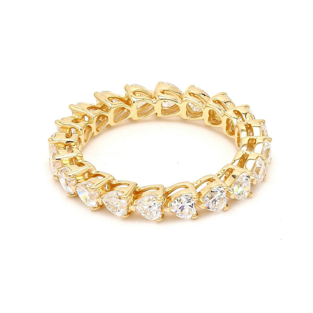 Heart Brilliant Lab-Grown Diamond Eternity Ring 14k Yellow Gold