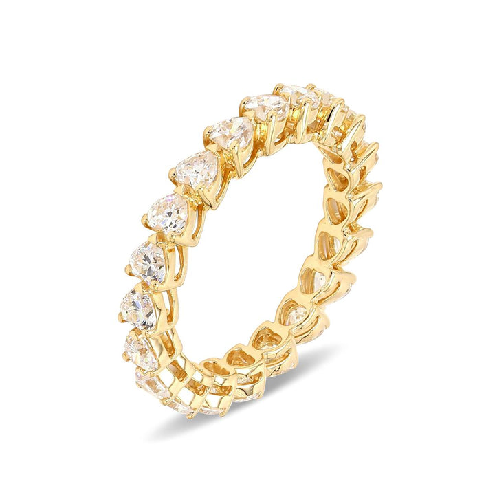 Heart Brilliant Lab-Grown Diamond Eternity Ring 14k Yellow Gold