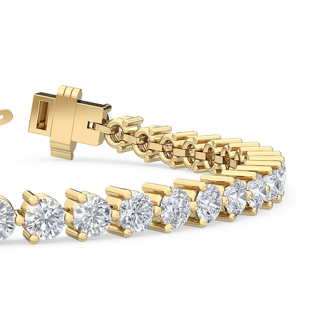 5.18ctw Round Brilliant Lab-Grown Diamond Tennis Bracelet in 14k Yellow Gold