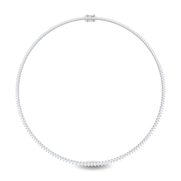 10ctw Round Brilliant Lab-Grown Diamond Tennis Necklace in 14k White Gold
