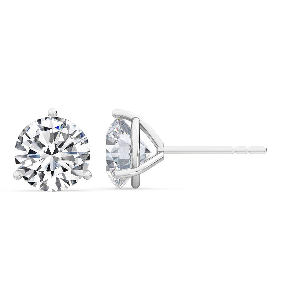 3.06ctw Round Brilliant Lab Grown Diamond Stud Earrings in 14k White Gold