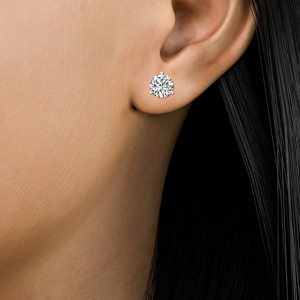 3.06ctw Round Brilliant Lab Grown Diamond Stud Earrings in 14k White Gold