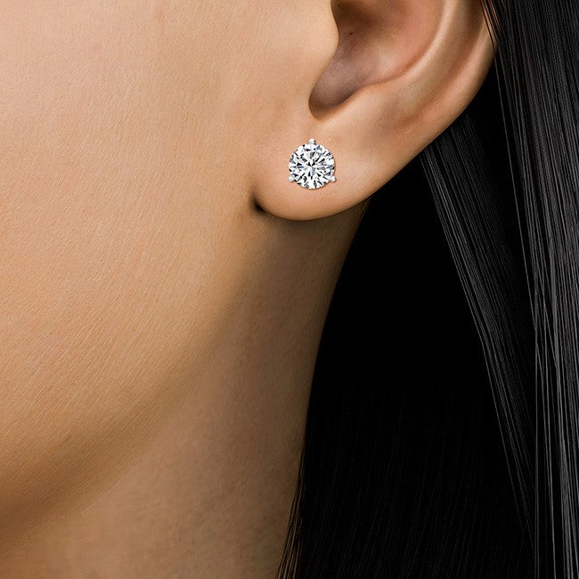 2ctw Round Brilliant Lab-Grown Diamond Stud Earrings in 14 Karat White Gold