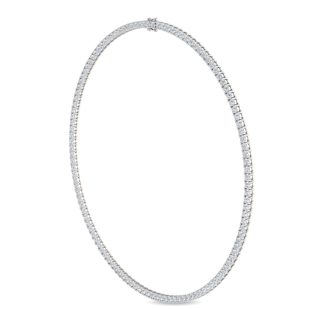 12.60ctw Round Brilliant Lab-Grown Diamond Tennis Necklace in 14k White Gold