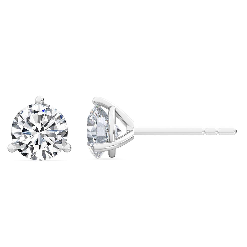 1ctw Round Brilliant Lab-Grown Diamond Stud Earrings in 14k White Gold