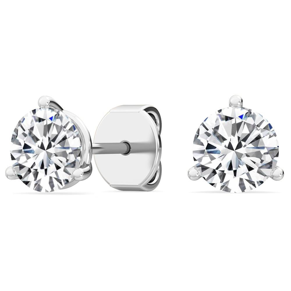 1ctw Round Brilliant Lab-Grown Diamond Stud Earrings in 14k White Gold