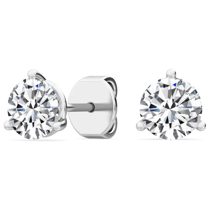 1ctw Round Brilliant Lab-Grown Diamond Stud Earrings in 14k White Gold