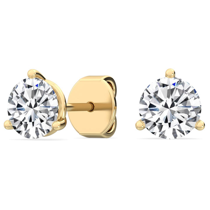 1ctw Round Brilliant Lab-Grown Diamond Stud Earrings in 14k Yellow Gold