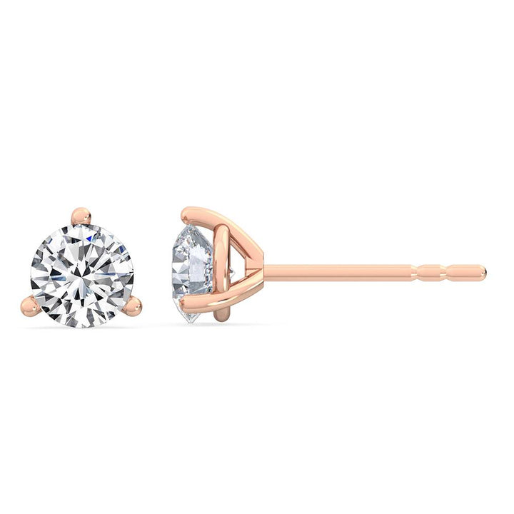 0.50ctw Round Brilliant Lab-Grown Diamond Stud Earrings in 14k Rose Gold