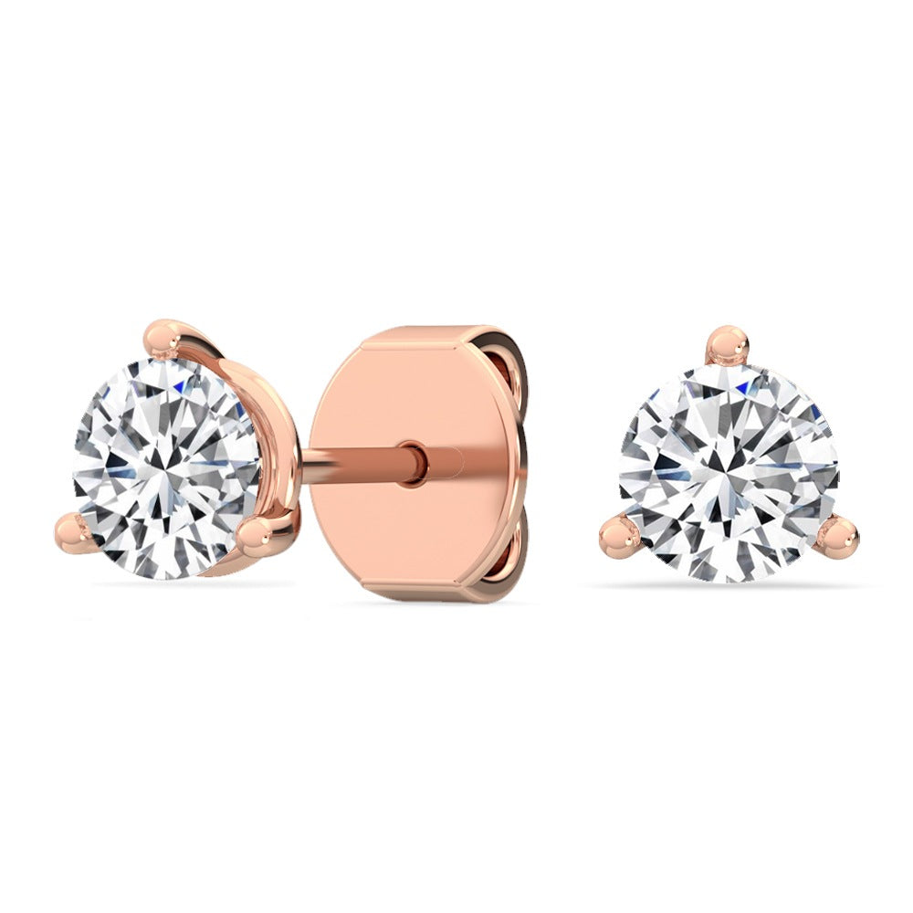 0.50ctw Round Brilliant Lab-Grown Diamond Stud Earrings in 14k Rose Gold