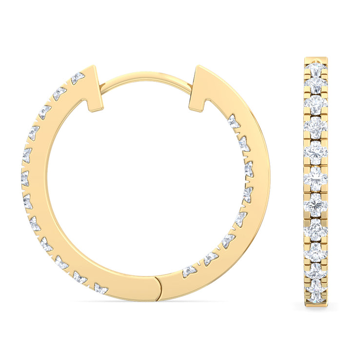 0.36ctw Lab-Grown Diamond Inside-Out Hoop Earrings in 14kt Yellow Gold