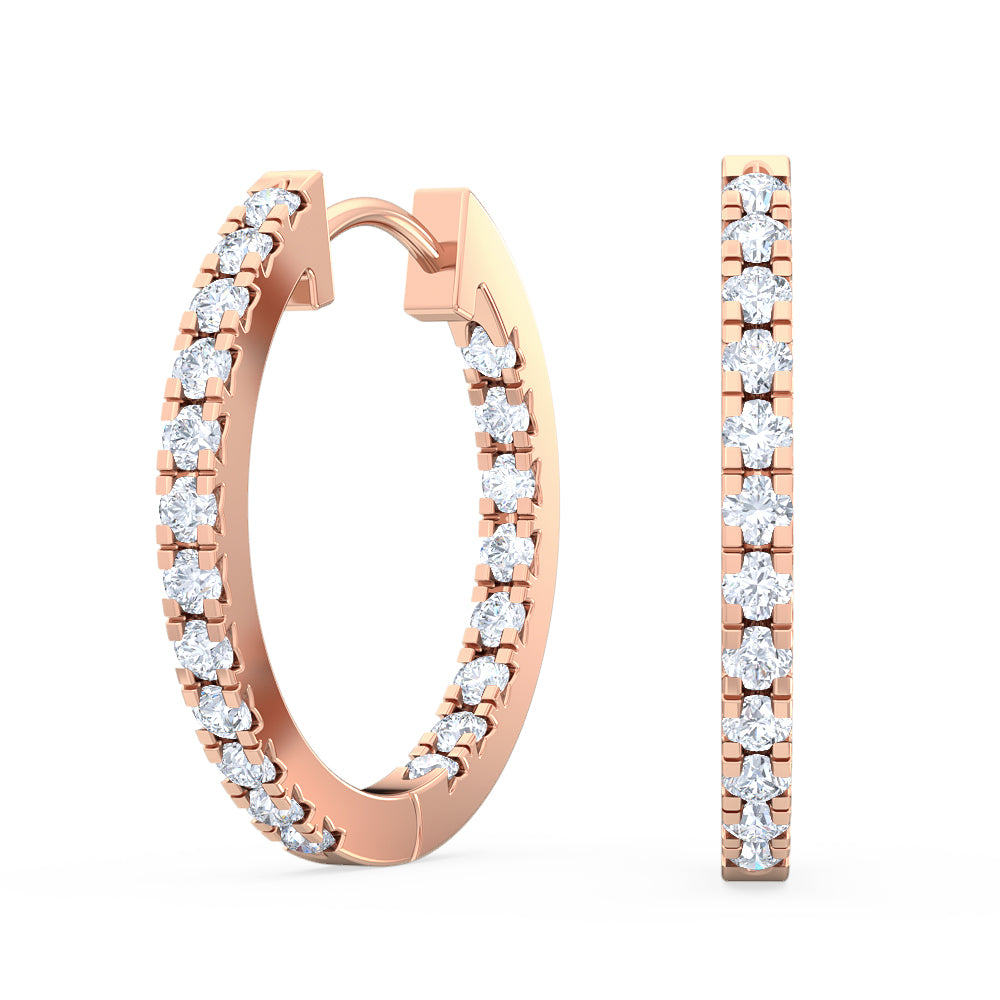 0.36ctw Lab-Grown Diamond Inside-Out Hoop Earrings in 14kt Rose Gold