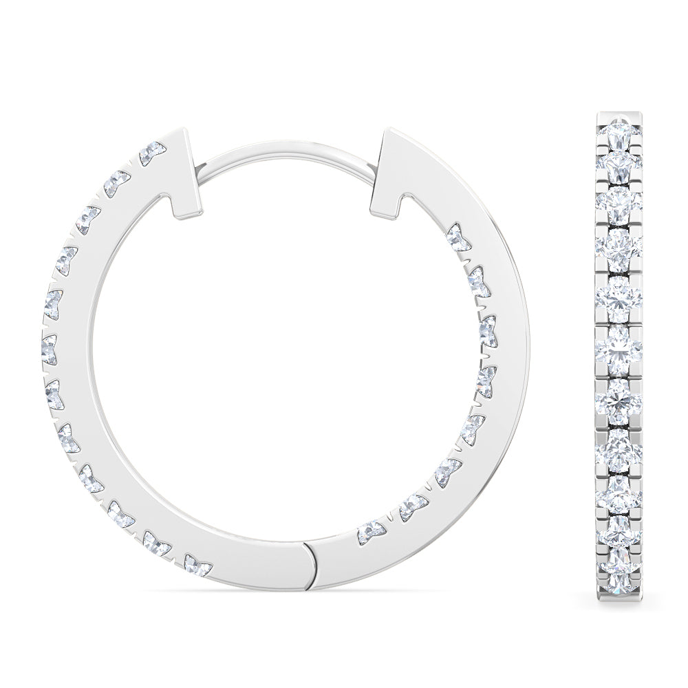 0.36ctw Lab-Grown Diamond Inside-Out Hoop Earrings in 14kt White Gold