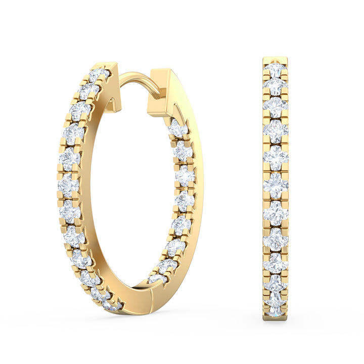 0.36ctw Lab-Grown Diamond Inside-Out Hoop Earrings in 14kt Yellow Gold