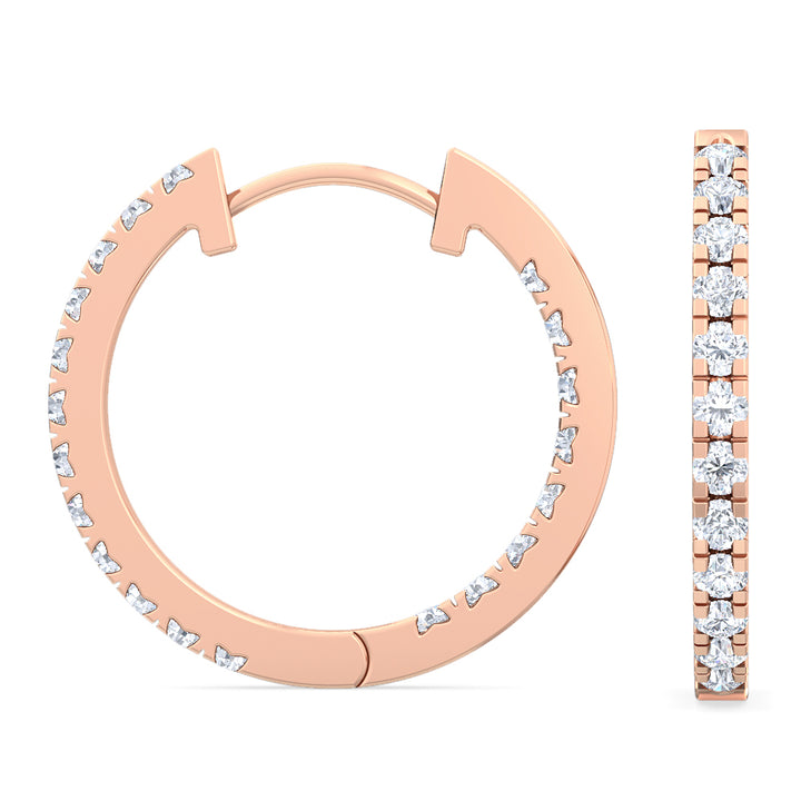 0.36ctw Lab-Grown Diamond Inside-Out Hoop Earrings in 14kt Rose Gold