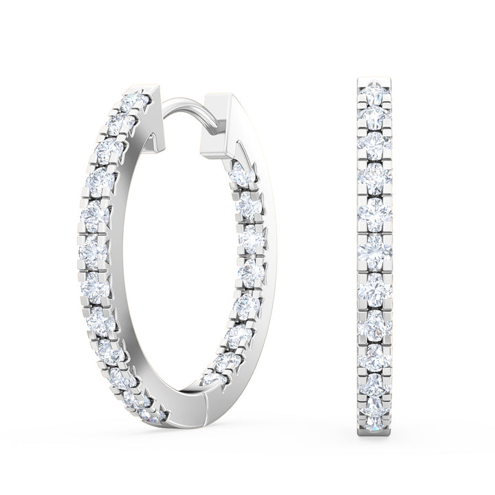 0.36ctw Lab-Grown Diamond Inside-Out Hoop Earrings in 14kt White Gold