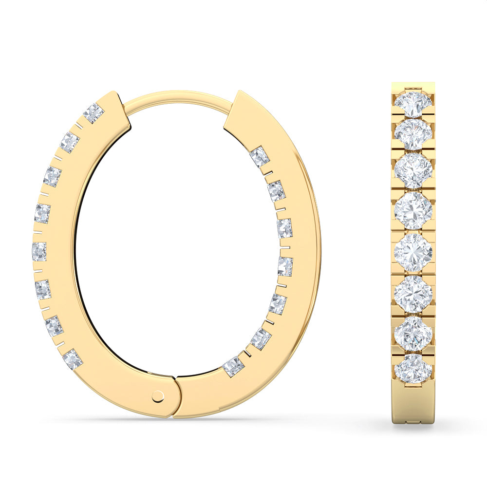 0.50ctw Lab-Grown Diamond Inside-Out Hoop Earrings in 14kt Yellow Gold