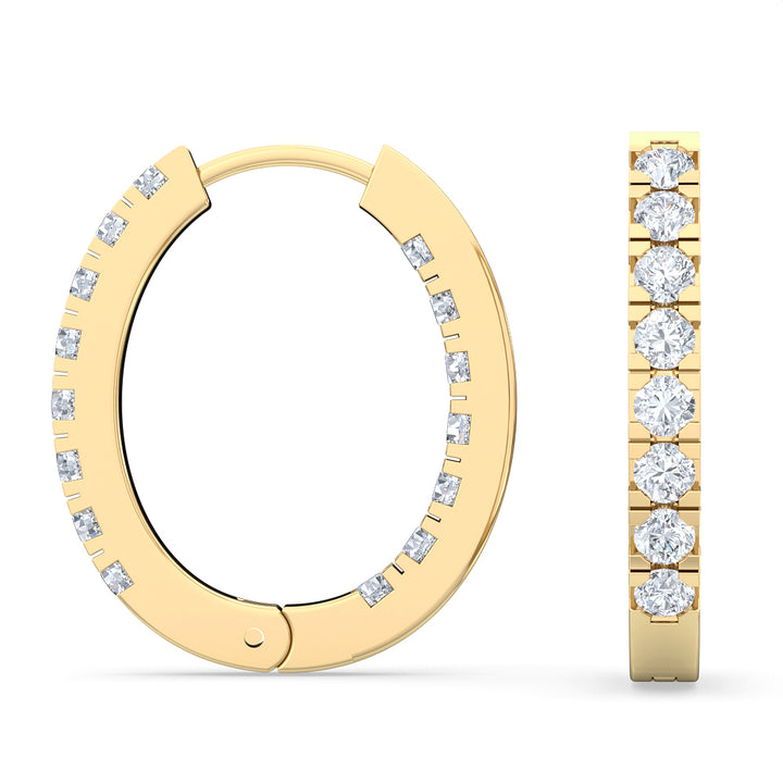 0.50ctw Lab-Grown Diamond Inside-Out Hoop Earrings in 14kt Yellow Gold