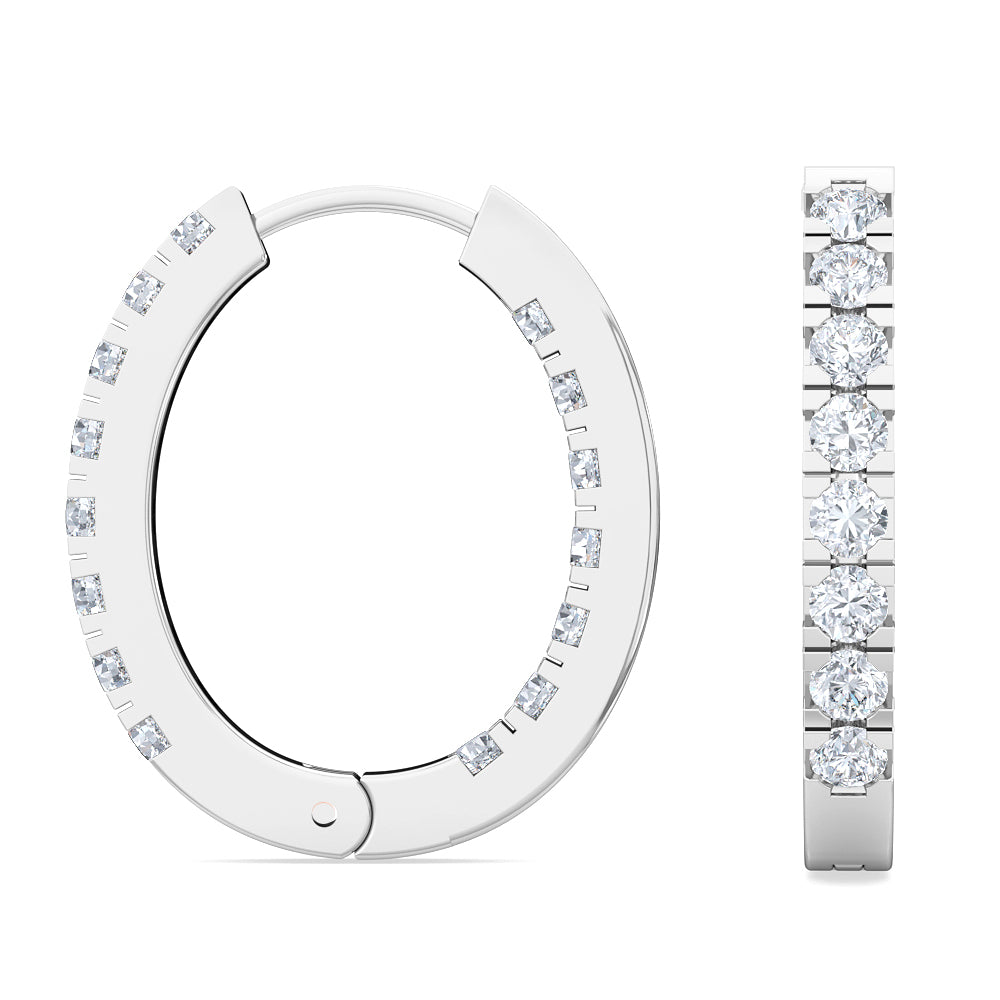 0.50ctw Lab-Grown Diamond Inside-Out Hoop Earrings in 14kt White Gold