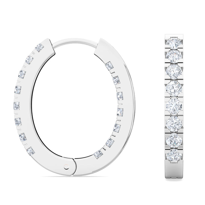 0.50ctw Lab-Grown Diamond Inside-Out Hoop Earrings in 14kt White Gold