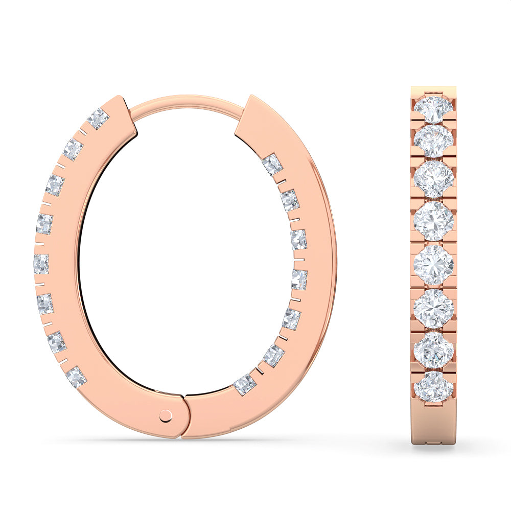 0.50ctw Lab-Grown Diamond Inside-Out Hoop Earrings in 14kt Rose Gold