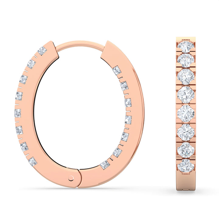 0.50ctw Lab-Grown Diamond Inside-Out Hoop Earrings in 14kt Rose Gold