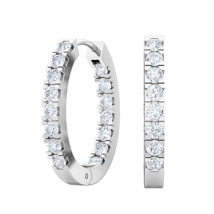 0.50ctw Lab-Grown Diamond Inside-Out Hoop Earrings in 14kt White Gold