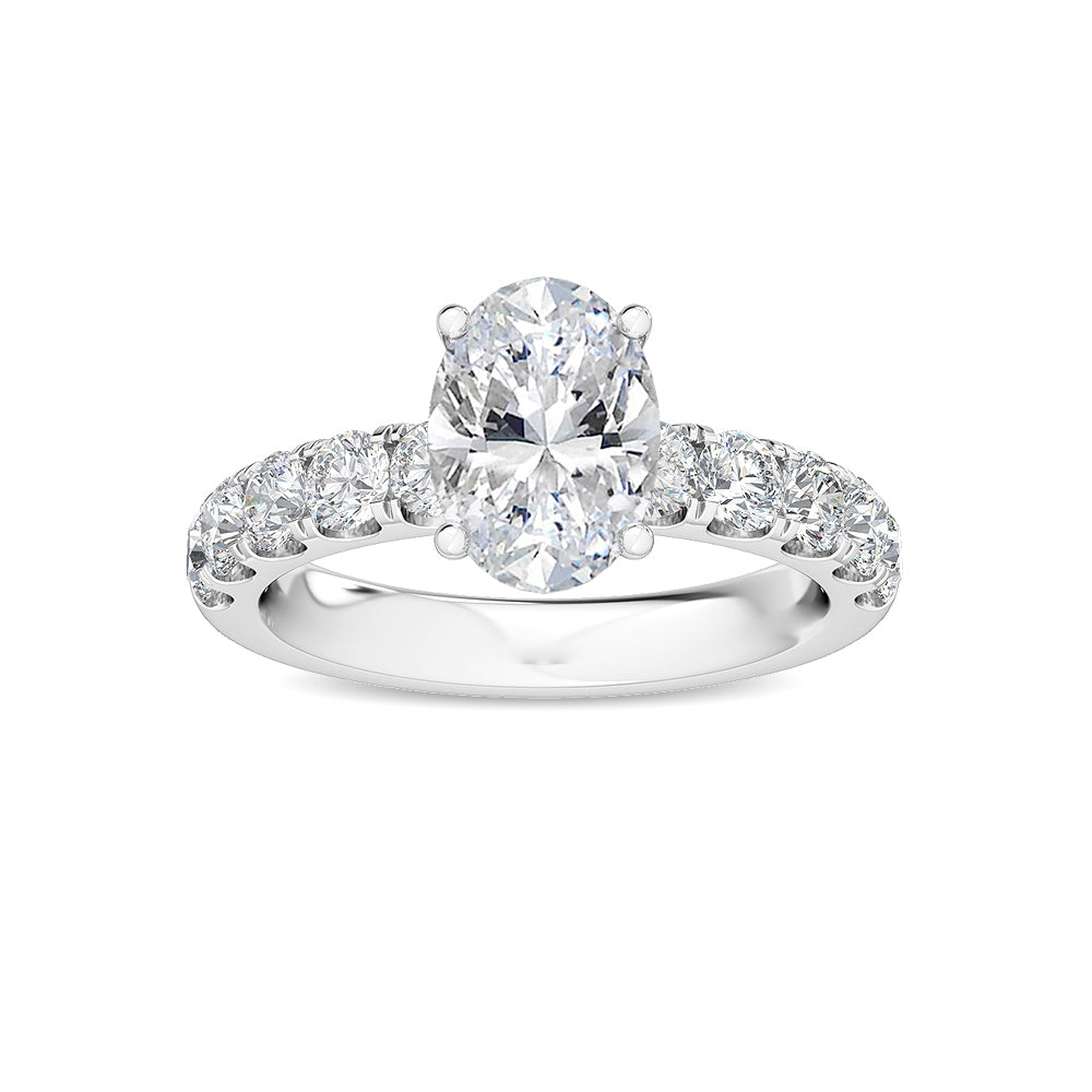 2.42ctw Oval Lab-Grown Diamond 14 Karat White Gold Engagement Ring