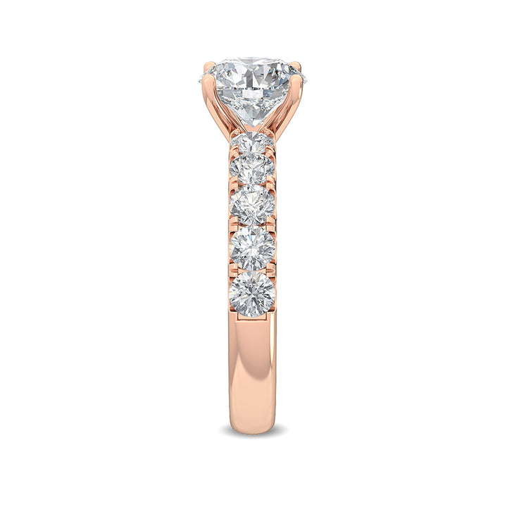 2.03cts Round Brilliant Lab-Grown Diamond 14 Karat Rose Gold Engagement Ring