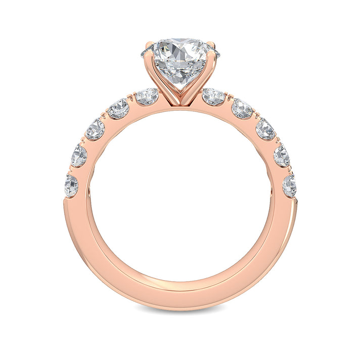 2.03cts Round Brilliant Lab-Grown Diamond 14 Karat Rose Gold Engagement Ring