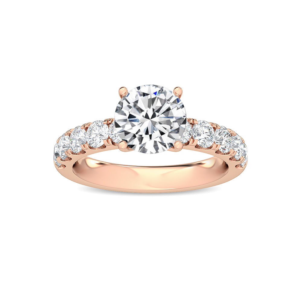 2.03cts Round Brilliant Lab-Grown Diamond 14 Karat Rose Gold Engagement Ring