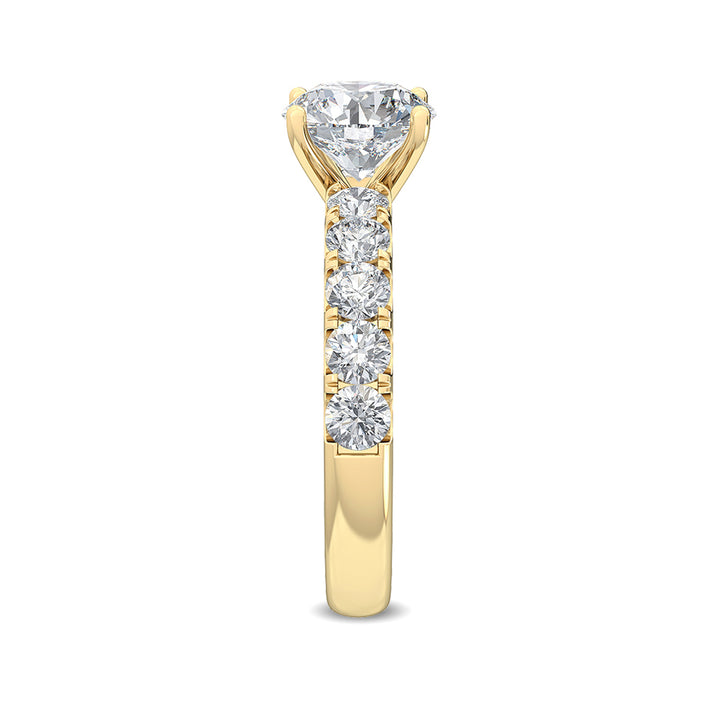 2.03cts Round Brilliant Lab-Grown Diamond 14 Karat Yellow Gold Engagement Ring