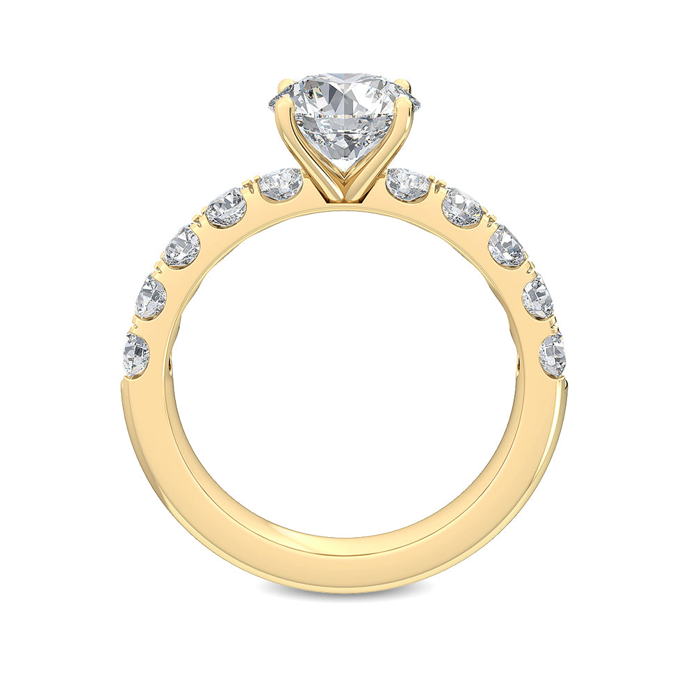 2.03cts Round Brilliant Lab-Grown Diamond 14 Karat Yellow Gold Engagement Ring