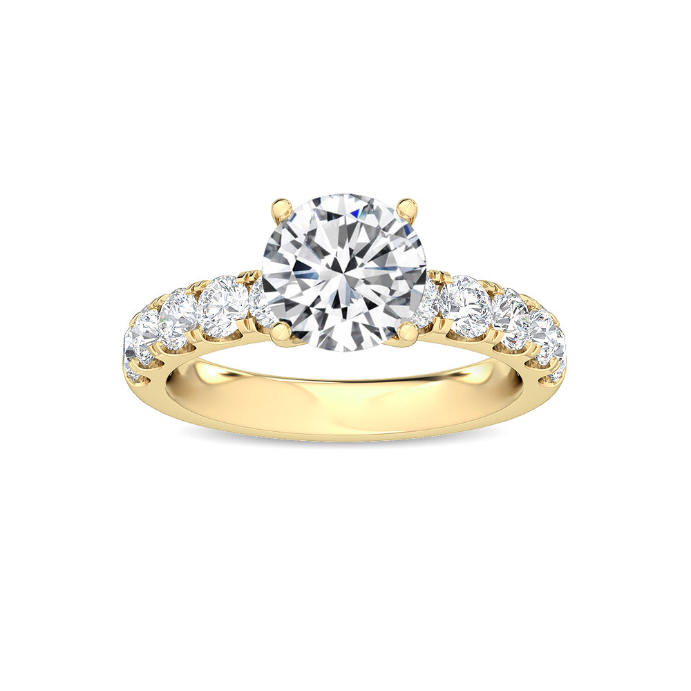 2.03cts Round Brilliant Lab-Grown Diamond 14 Karat Yellow Gold Engagement Ring