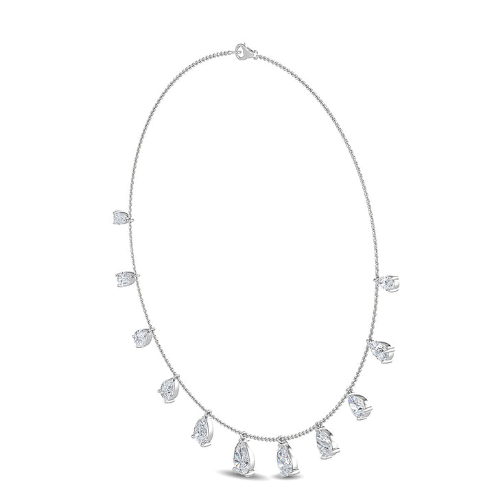 4.21ctw Pear Cut Lab-Grown Diamond Station Necklace in 14k White Gold